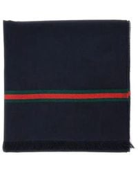 Gucci - Wool And Silk Scarf With Web Details - Lyst
