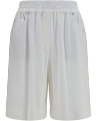 Brunello Cucinelli - Cotton Piqué Shorts - Lyst