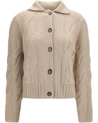 Allude - Cashmere And Silk Sweater With Buttons - Lyst
