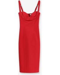 Elisabetta Franchi - Fitted Stretch Midi Dress - Lyst