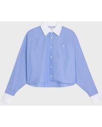 Celine - Cropped Cotton Poplin Shirt - Lyst