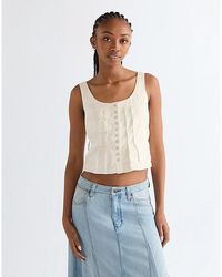 Wrangler - Slim Pleated Corset Top - Lyst