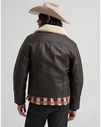 Wrangler - Bell Regular Leather Aviator Jacket - Lyst