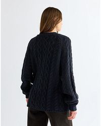 Wrangler - Relaxed V Neck Cable Knit Sweater - Lyst
