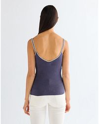 Wrangler - Slim Crochet Trim Tank Top - Lyst