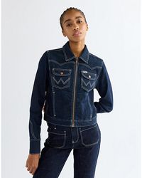 Wrangler - Slim Seamed Denim Jacket - Lyst