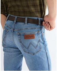 Wrangler - Plate Buckle Leather Belt - Lyst