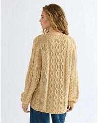 Wrangler - Relaxed V Neck Cable Knit Sweater - Lyst