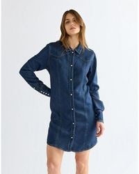 Wrangler - Slim Denim Dress - Lyst