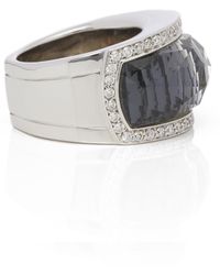 Stephen Webster 18k White Gold Hematite & Diamond Jelly Bean Ring - Metallic