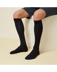 Yamamay - Calze lunghe nere a piccoli pois bianchi e rossi - Daily - Lyst