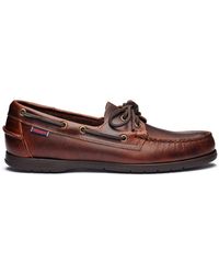 Sebago Endeavor Waxed Leather Boat Shoe Gum - Brown
