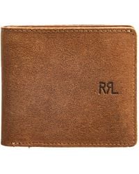 RRL Roughout Suede Billfold Wallet - Brown