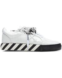 Off-White c/o Virgil Abloh - Low Vulcanized Crocodile Embellished Leather Sneakers White - Lyst