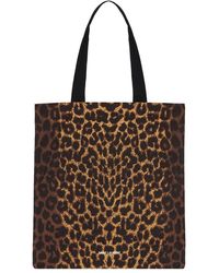 Leopard Bag Women Casual Shoulder Bags Canvas Cotton Shoulder Rope Handbags Women Shopping Bags 