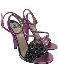 Gucci 'wangy' Crystal Strappy High Heels Pink - Multicolor
