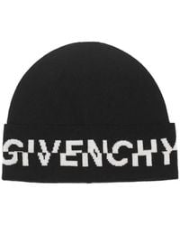 Givenchy Split Logo Wool Beanie Black