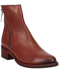 Frye Demi Leather Block-heel Booties - Red