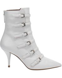 Tabitha Simmons Dash Pointed Toe Leather High-heel Booties - White