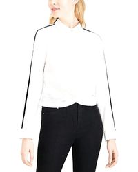 Maison Jules Twisted Velvet-trim Shirt - White