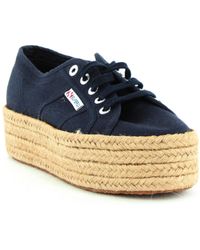 Superga Cotropew Crochet Lace Up Sneakers in Beige (Natural) - Lyst