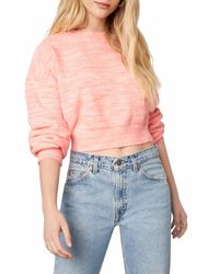Cupcakes And Cashmere Billie Cropped Pullover Sweater - Pink