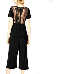 French Connection Lace-back Cropped Jumpsuit - Black