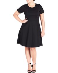City Chic Plus Size Classic Fit & Flare Dress - Black