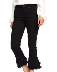 1.STATE Ruffle-hem Cropped Skinny Jeans - Black