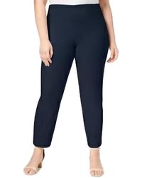 Charter Club Plus Size Chelsea Tummy-control Skinny Leg Pull-on Ankle Pants - Blue