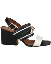Tory Burch Miller Slindiae Block Heeled Sandals in White | Lyst