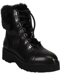 Taryn Rose Veronica Faux Fur Trim Boot - Black