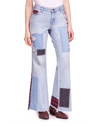 Free People Ola Braided Flare Light Weight Blue Denim Jeans Sz 28 30 31 $128 NEW