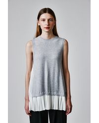 Yigal Azrouël Knit Top With Pleated Back - Multicolor