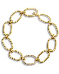 Irene Neuwirth - Large Link Yellow Gold Chain Bracelet With Diamond Pavé Link - Lyst