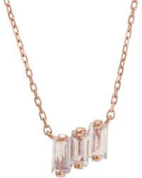 KALAN by Suzanne Kalan - Three Baguette Rainbow Moonstone Rose Gold Necklace - Lyst