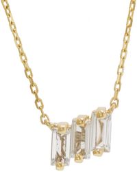 KALAN by Suzanne Kalan - Three Baguette White Topaz Yellow Gold Necklace - Lyst