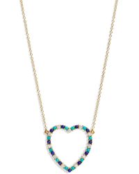 Jennifer Meyer - Large Diamond, Turquoise, & Lapis Open Heart Yellow Gold Necklace - Lyst