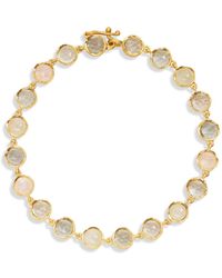 Irene Neuwirth - Aquamarine & Moonstone Small Classic Link Mixed Yellow Gold Bracelet - Lyst