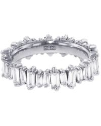 Suzanne Kalan - Diamond Baguette New Classic White Gold Eternity Band Ring - Lyst