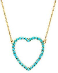 Jennifer Meyer - Turquoise Large Open Heart Yellow Gold Necklace - Lyst