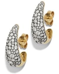 Lucy Delius - Antique Finish Diamond Yellow Gold Victorian Set Cuff Earrings - Lyst