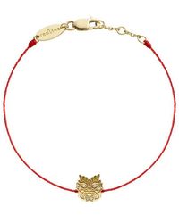 RedLine - Mini Ryu Dragon Red String Yellow Gold Bracelet - Lyst