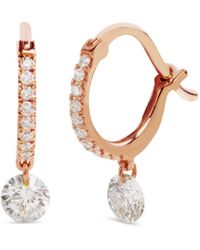 Raphaele Canot - Set Free Diamond Rose Gold Mini Hoop Earrings - Lyst