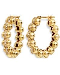 L'Atelier Nawbar - Small Gold & Diamond Atom Hoop Earrings - Lyst