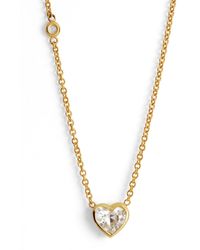 SHAY - Diamond Bezel Solitaire Heart Yellow Gold Necklace - Lyst