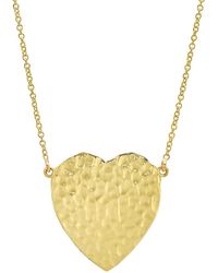 Jennifer Meyer - Hammered Yellow Gold Heart Necklace, Memo - Lyst