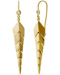 Jacquie Aiche - Small Fishtail Yellow Gold Earrings - Lyst