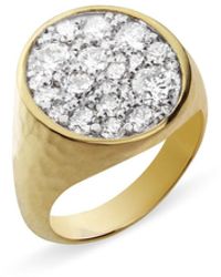 Octavia Elizabeth - The Octavia Diamond Signet Yellow Gold Ring - Lyst