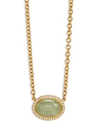 Octavia Elizabeth - Diamond & Green Beryl Bermuda Grass Yellow Gold Necklace - Lyst